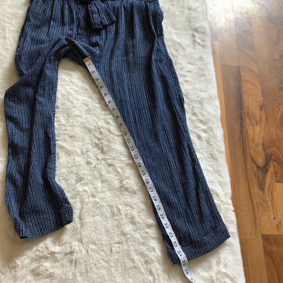 Free People Stripe High Waist Paper Bag belted Pants Size 4 - Picture 11 of 11